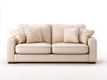 Zweisitzer Sofa Kunstleder 190x90x85 cm - Beige-Dunkelbraun - Modernes Sofa mit breiten Armlehnen