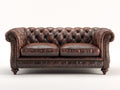 Zweisitzer Sofa Kunstleder 180 x 88 x 74 cm - Braun - Chesterfield Design