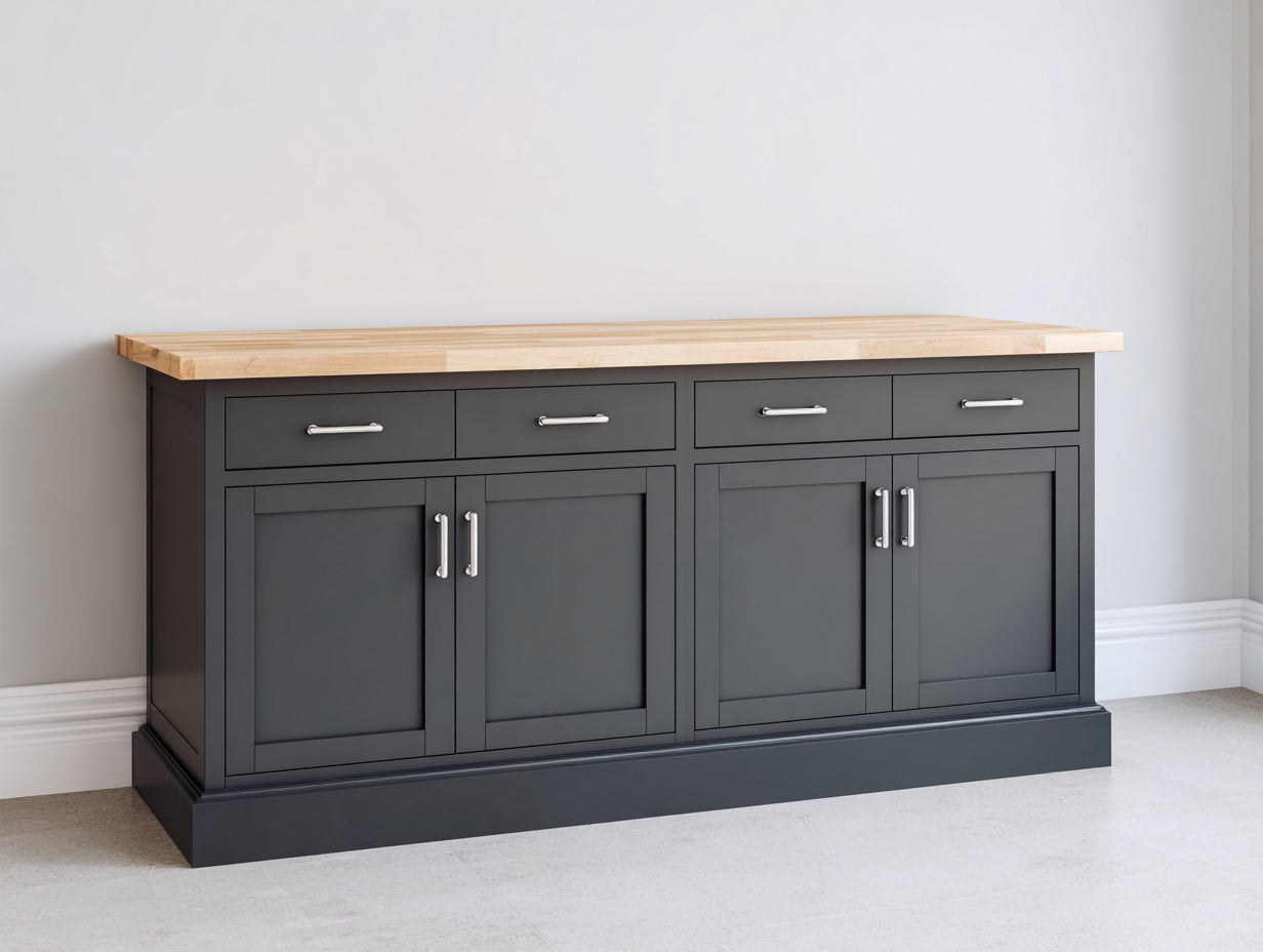 Sideboards aus Holz 180x45x88 cm - Anthrazit und Naturholz - Modernes Design für Wohnzimmer