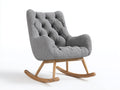 Schaukelstühle Stoff 82 x 92 x 105 cm - Grau-Naturfarben - mit hoher Rückenlehne