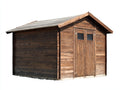 Gartenhäuser Holz 360x260x255 cm - Braun-Grau - Geräumiges Gerätehaus mit Doppeltür