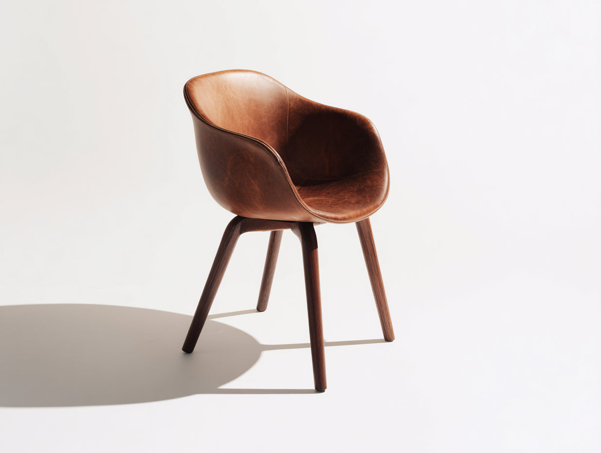 Esszimmerstühle aus Kunstleder und Holz 57x58x82 cm - Braun und Dunkelbraun - Modernes Design für Esszimmer