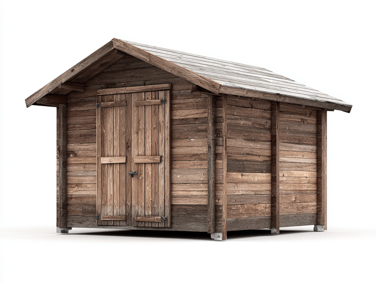 Gartenhäuser Holz 380x260x250 cm - braun - rustikales Gerätehaus mit Satteldach
