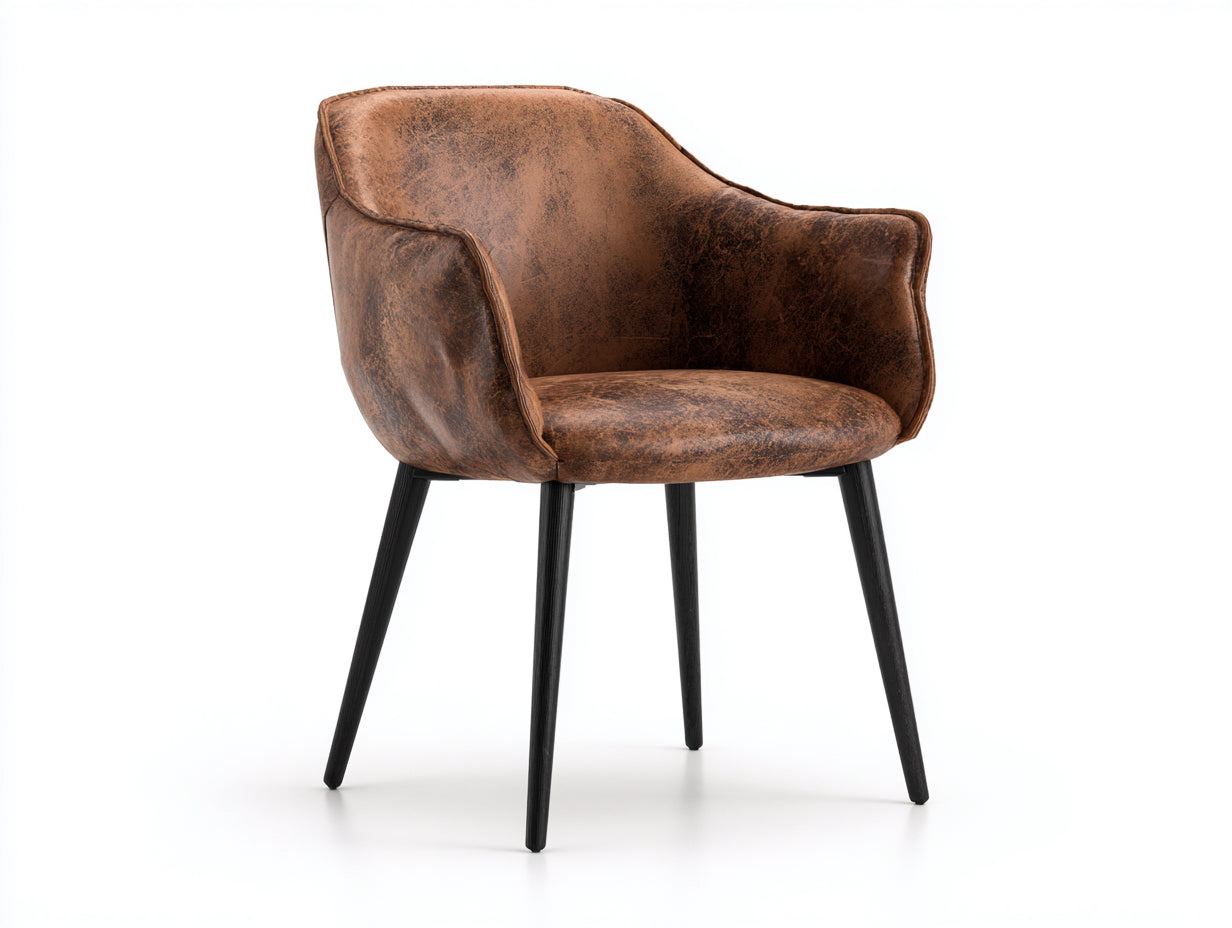 Esszimmerstühle Kunstleder 58 x 60 x 84 cm - Braun-Schwarz - für Esszimmer und Küche
