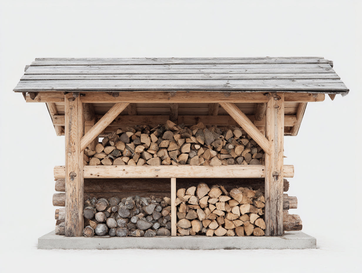 Kaminholzregal Holz 240x80x175 cm - natur-grau - großes Holzlager mit Schutzdach