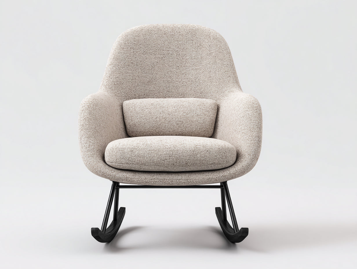 Schaukelstühle Stoff 78 x 88 x 92 cm - Beige-Schwarz - für Wohnzimmer und Ruhebereich