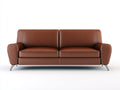 Zweisitzer Sofa Kunstleder Metall 190x85x82 cm - braun-silber - modernes Wohnzimmer Sofa