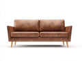 Zweisitzer Sofa Kunstleder Holz 188x84x79 cm - braun-natur - modernes Wohnzimmer Sofa