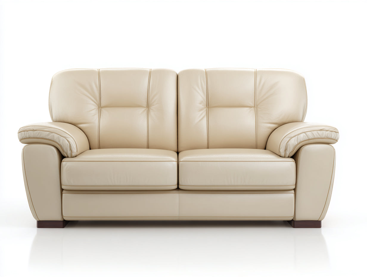 Zweisitzer Sofa Kunstleder 170 x 90 x 92 cm - Beige - für Wohnzimmer