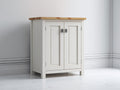 Sideboards aus Holz 95x42x86 cm - Weiß und Naturholz - Landhaus Design für Wohnzimmer