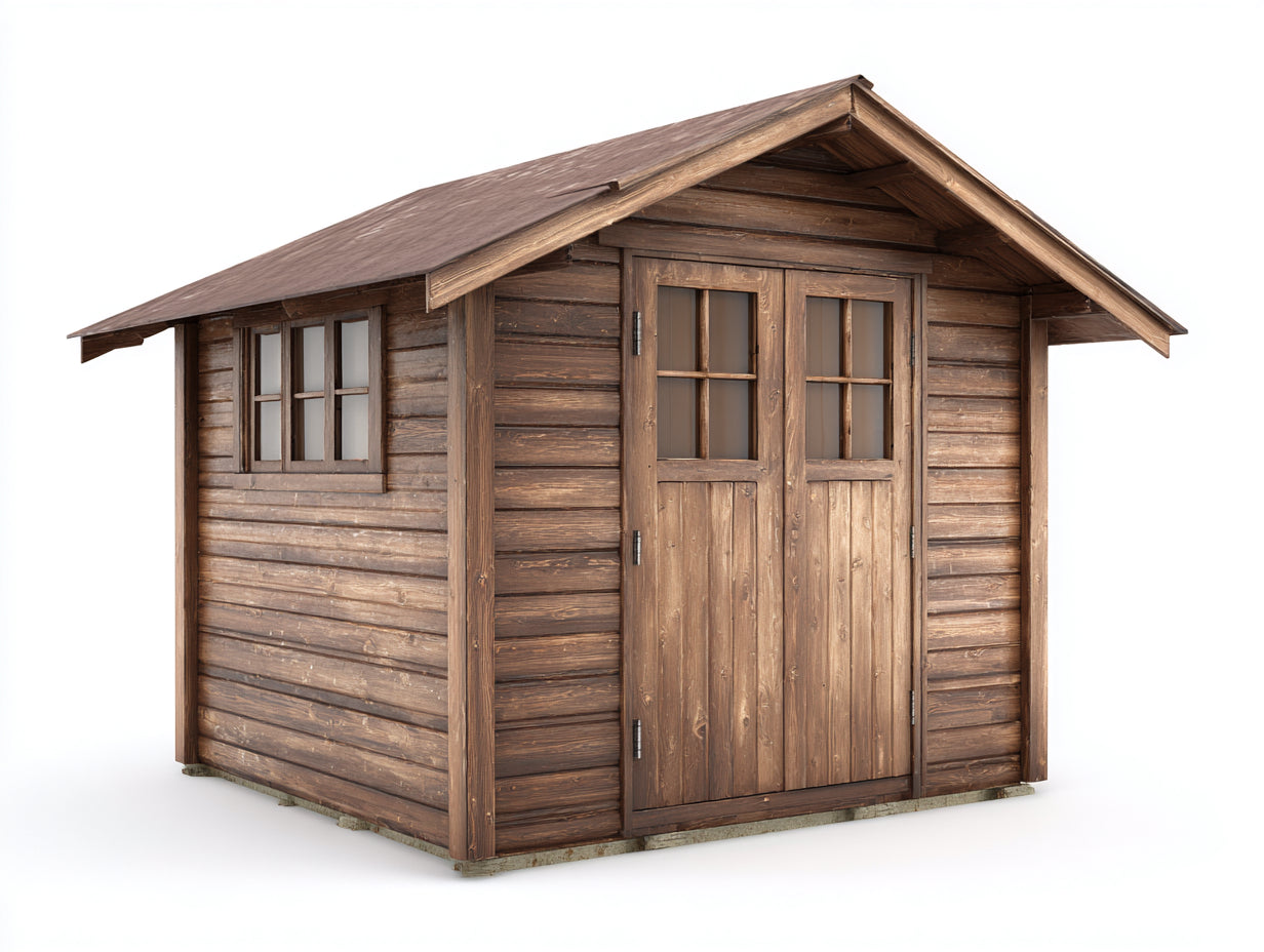 Gartenhäuser Holz 240 x 190 x 220 cm - Braun - mit Doppeltür und Satteldach