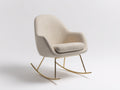 Schaukelstühle Bouclé Stoff 76 x 86 x 90 cm - Beige-Goldfarben - für Wohnzimmer und Ruhebereich