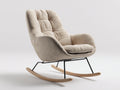 Schaukelstühle mit strukturiertem Stoffbezug 82x89x96 cm - Beige - Holz Kufen - modernes Design